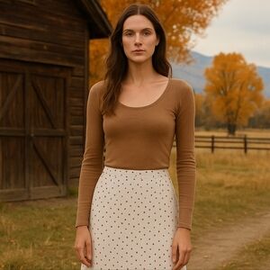 Double D Ranch Long Sleeve Shirt Camel Tan Extra Small